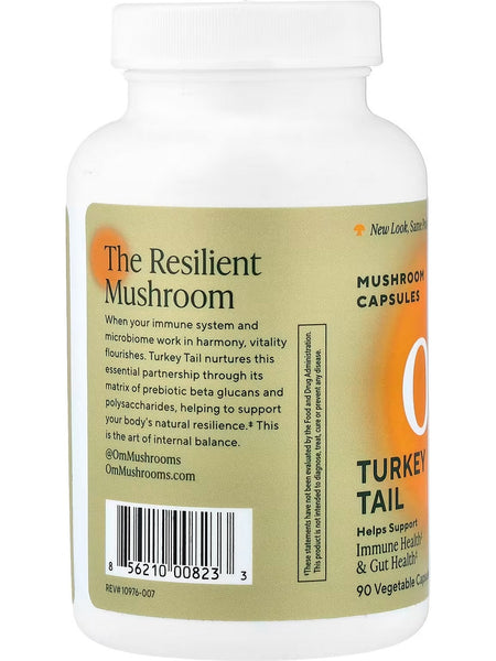 Om Mushroom Superfood, Turkey Tail Mushroom Capsules, 90 Vegetable Capsules