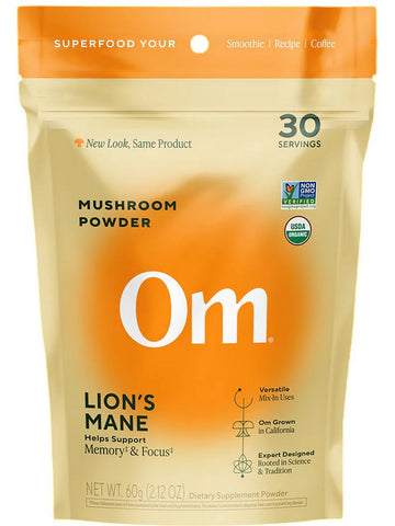 Om Mushroom Superfood, Mushroom Powder, Lion's Mane, 2.1 oz