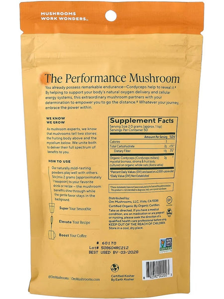 Om Mushroom Superfood, Mushroom Powder, Cordyceps, 3.5 oz
