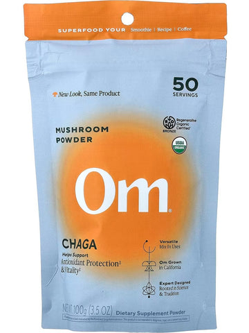 Om Mushroom Superfood, Mushroom Powder, Chaga, 3.5 oz