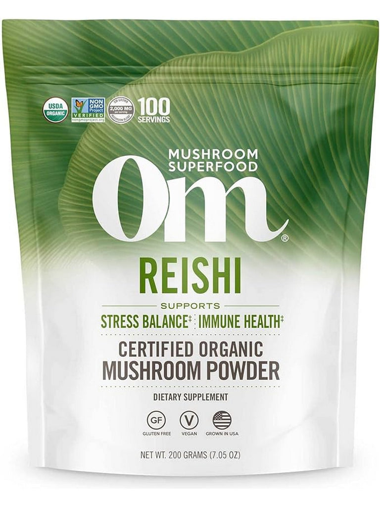 Om Mushroom Superfood, Reishi Certified Organic Mushroom Powder, 7.05 oz