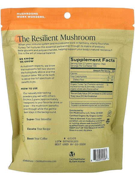 Om Mushroom Superfood, Mushroom Powder, Turkey Tail, 7.05 oz