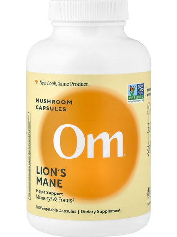 Om Mushroom Superfood, Lion's Mane Mushroom Capsules, 180 Vegetable Capsules
