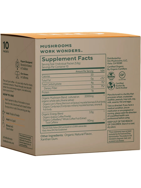 Om Mushroom Superfood, Superfood Mushroom Blend, Coffee, 10 Packets