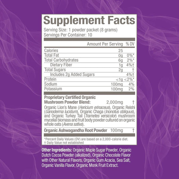 Om Mushroom Superfood, Superfood Mushroom Blend, Hot Chocolate, 10 Packets