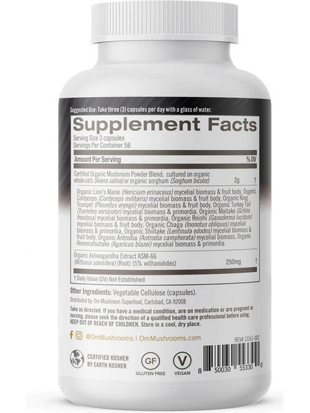 Om Mushroom Superfood, Master Blend Daily Boost Capsules, 168 Vegetable Capsules