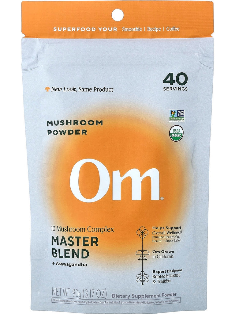 Om Mushroom Superfood, Master Blend, Mushroom Powder + Ashwagandha, 3.17 oz
