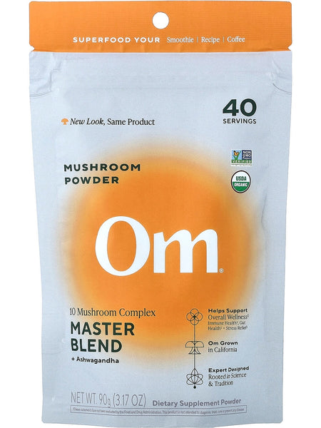 Om Mushroom Superfood, Master Blend, Mushroom Powder + Ashwagandha, 3.17 oz