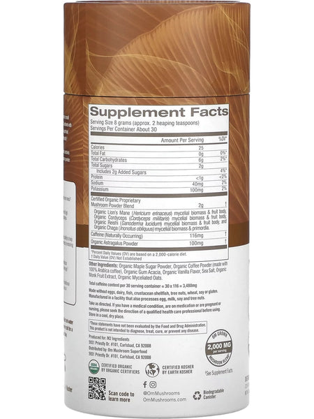 Om Mushroom Superfood, Mushroom Coffee Latte Blend, 8.47 oz