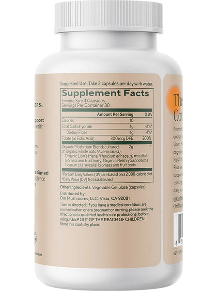 Om Mushroom Superfood, Brain Fuel, 90 Vegetable Capsules
