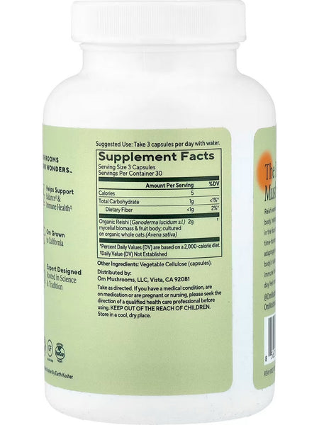 Om Mushroom Superfood, Reishi Mushroom Capsules, 90 Vegetable Capsules