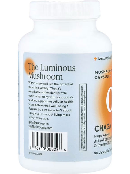 Om Mushroom Superfood, Chaga Mushroom Capsules, 90 Vegetable Capsules