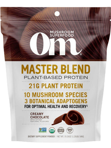Om Mushroom Superfood, Master Blend Plant-Based Protein, Creamy Chocolate, 1.20 lb