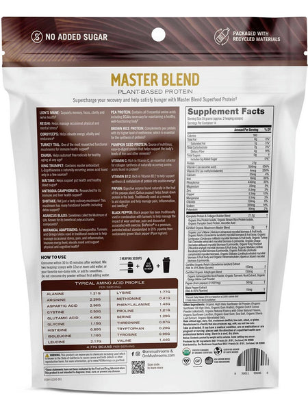 Om Mushroom Superfood, Master Blend Plant-Based Protein, Creamy Chocolate, 1.20 lb