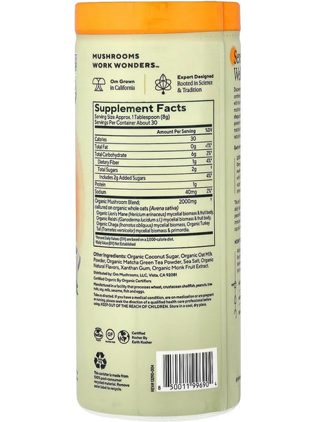 Om Mushroom Superfood, Mushroom Matcha Latte Blend, 8.47 oz