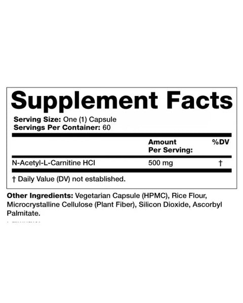 Olympian Labs, Acetyl L Carnitine, 500 mg, 60 Vegetarian Capsules