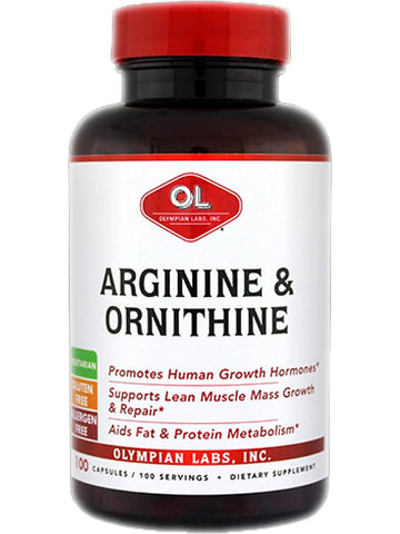 Olympian Labs, Arginine & Ornithine, 750 mg, 100 Capsules