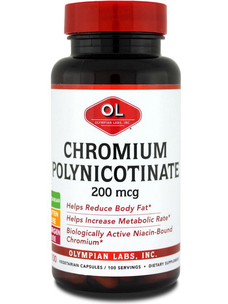 Olympian Labs, Chromium Polynicotinate, 200 mg, 100 Vegetarian Capsules