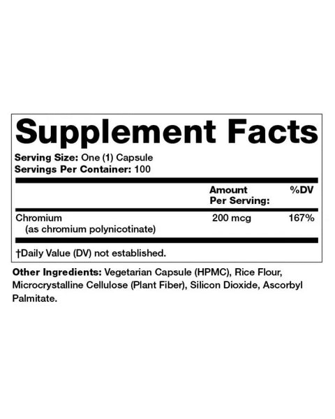 Olympian Labs, Chromium Polynicotinate, 200 mg, 100 Vegetarian Capsules