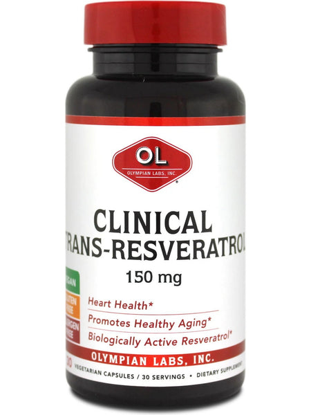 Olympian Labs, Clinical Resveratrol, 150 mg, 30 Vegetarian Capsules