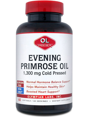 Olympian Labs, Evening Primrose Oil, 1300 mg Cold Pressed, 60 Softgels