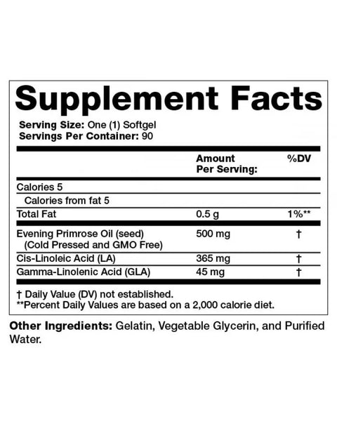 Olympian Labs, Evening Primrose Oil, 500 mg Cold Pressed, 90 Softgels
