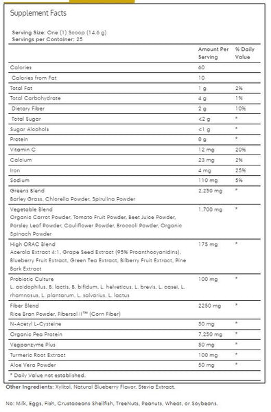 Olympian Labs, Greens Protein 8 in 1, Blueberry, 365 grams