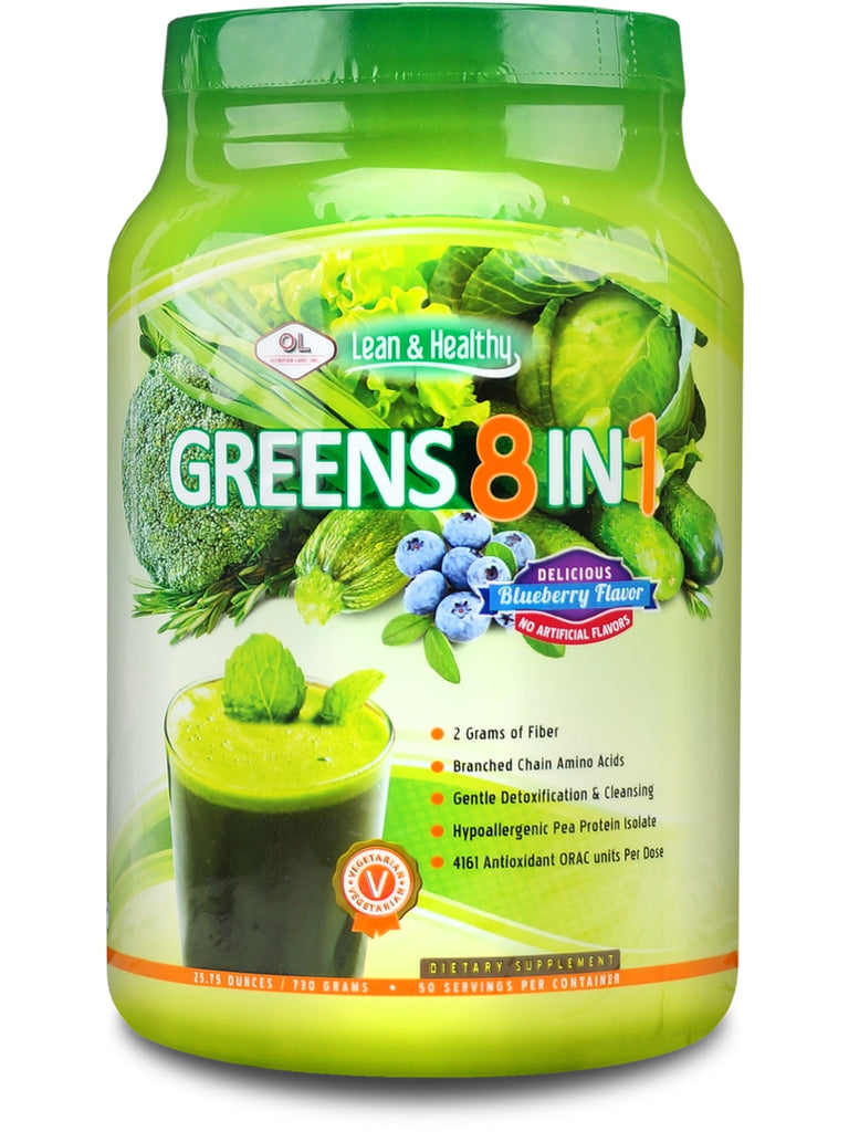 Olympian Labs, Greens Protein 8 in 1, Blueberry, 730 grams