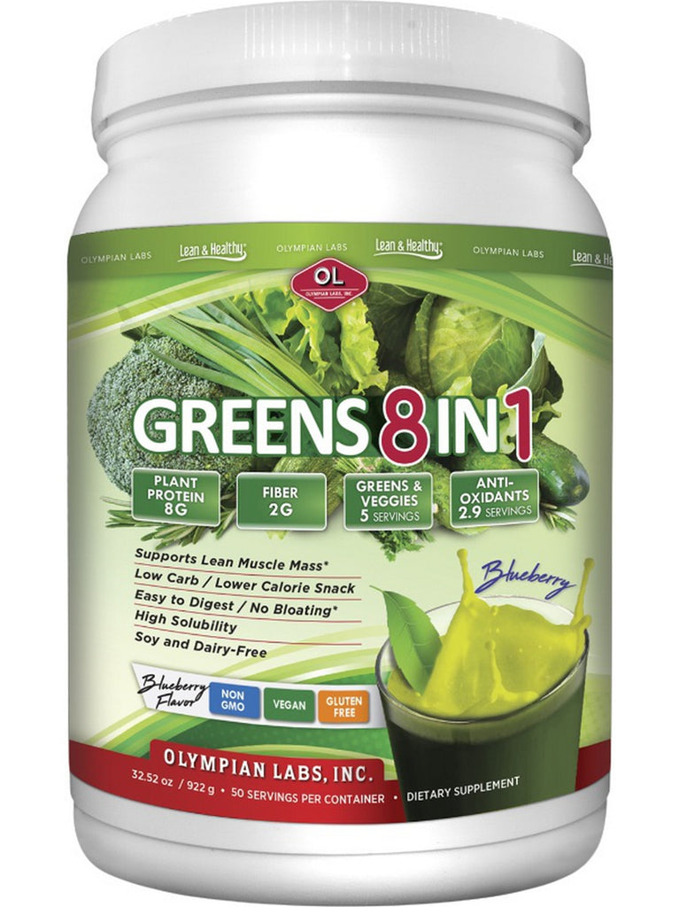 Olympian Labs, Greens Protein 8 in 1, Blueberry, 32.52 oz