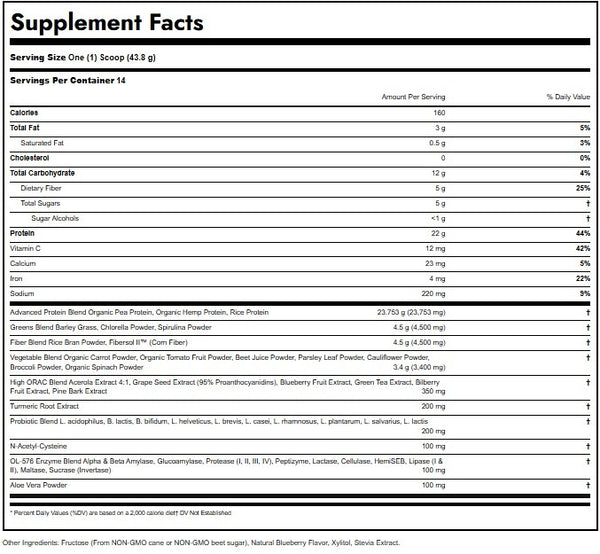 Olympian Labs, Greens Protein 8 in 1, Blueberry, 23.2 oz