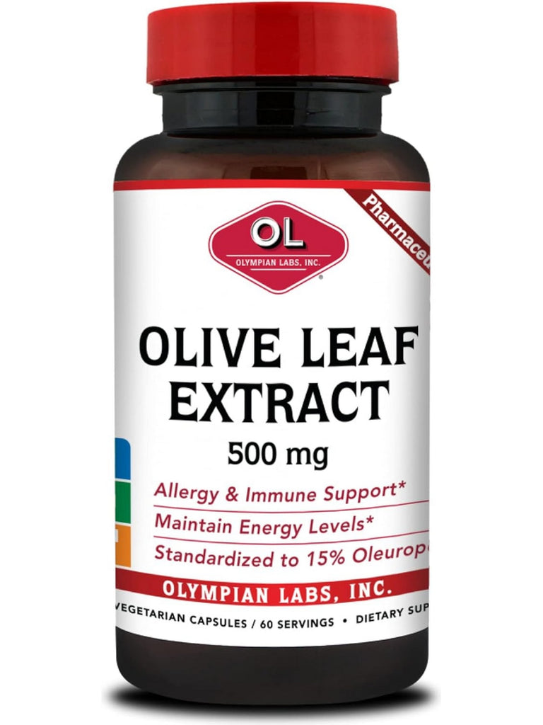 Olympian Labs, Olive Leaf Extract, 500 mg, 60 Vegetarian Capsules