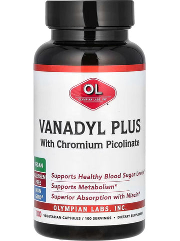 Olympian Labs, Vanadyl Plus with Chromium Picolinate, 100 Vegetarian Capsules
