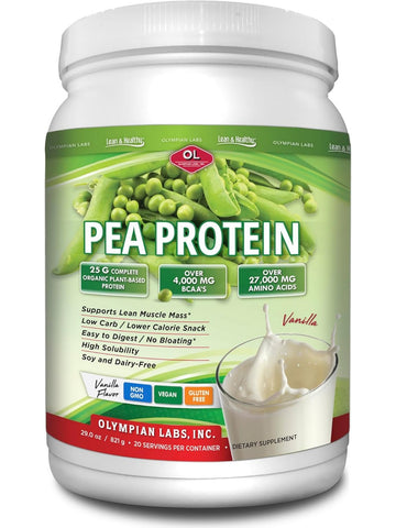 Olympian Labs, Pea Protein, Vanilla, 821 grams