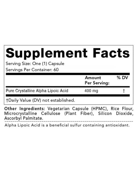 Olympian Labs, Alpha Lipoic Acid, 400 mg, 60 Vegetarian Capsules