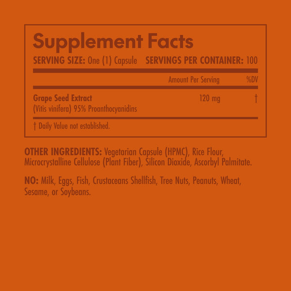Olympian Labs, Grape Seed Extract, 120 mg, 100 Capsules