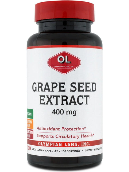 Olympian Labs, Grape Seed Extract, 400 mg, 100 Vegetarian Capsules