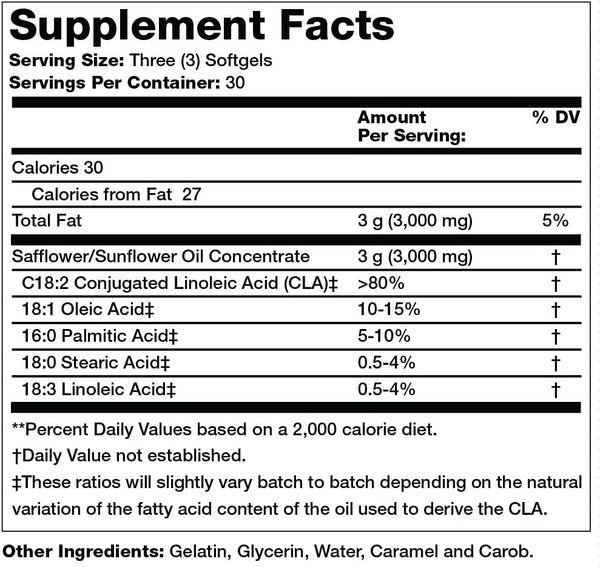Olympian Labs, CLA Conjugated Linoleic Acid, 3000 mg, 90 Softgels