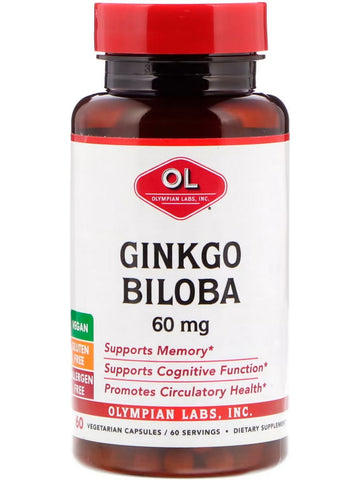 Olympian Labs, Ginkgo Biloba, 60 mg, 60 Vegetarian Capsules