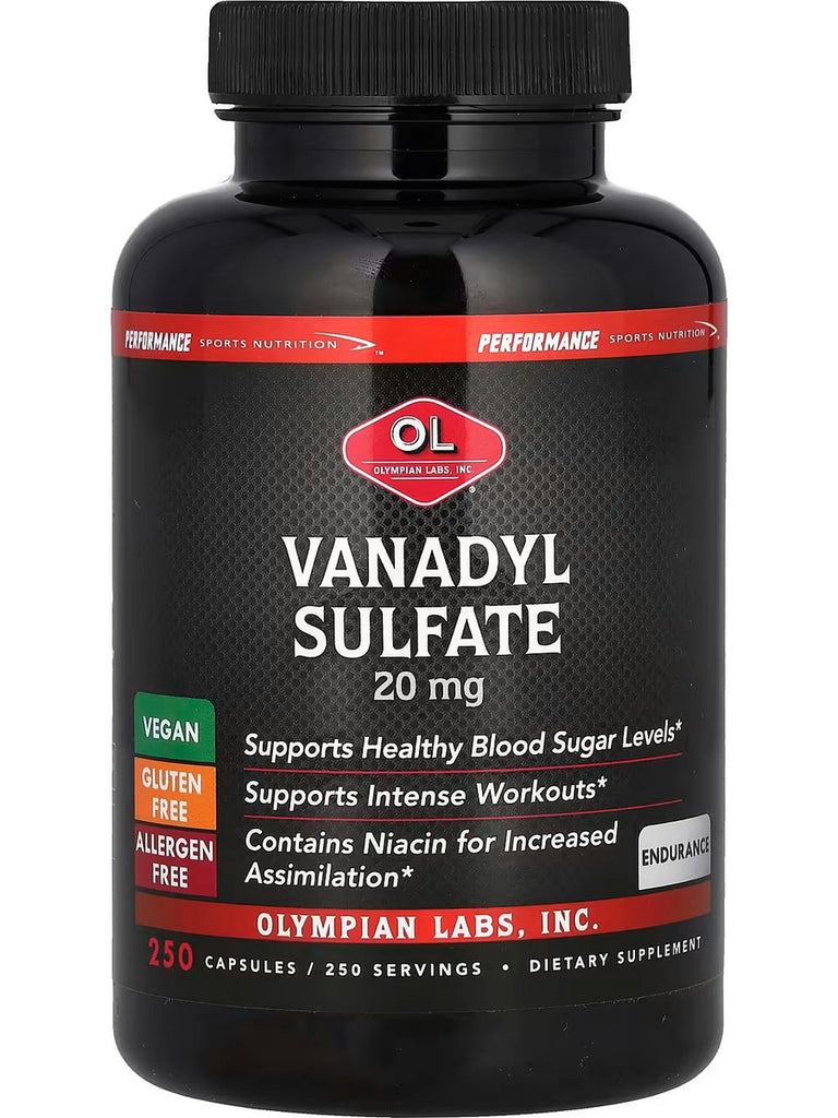 Olympian Labs, Vanadyl Sulfate, 20 mg, 250 Capsules