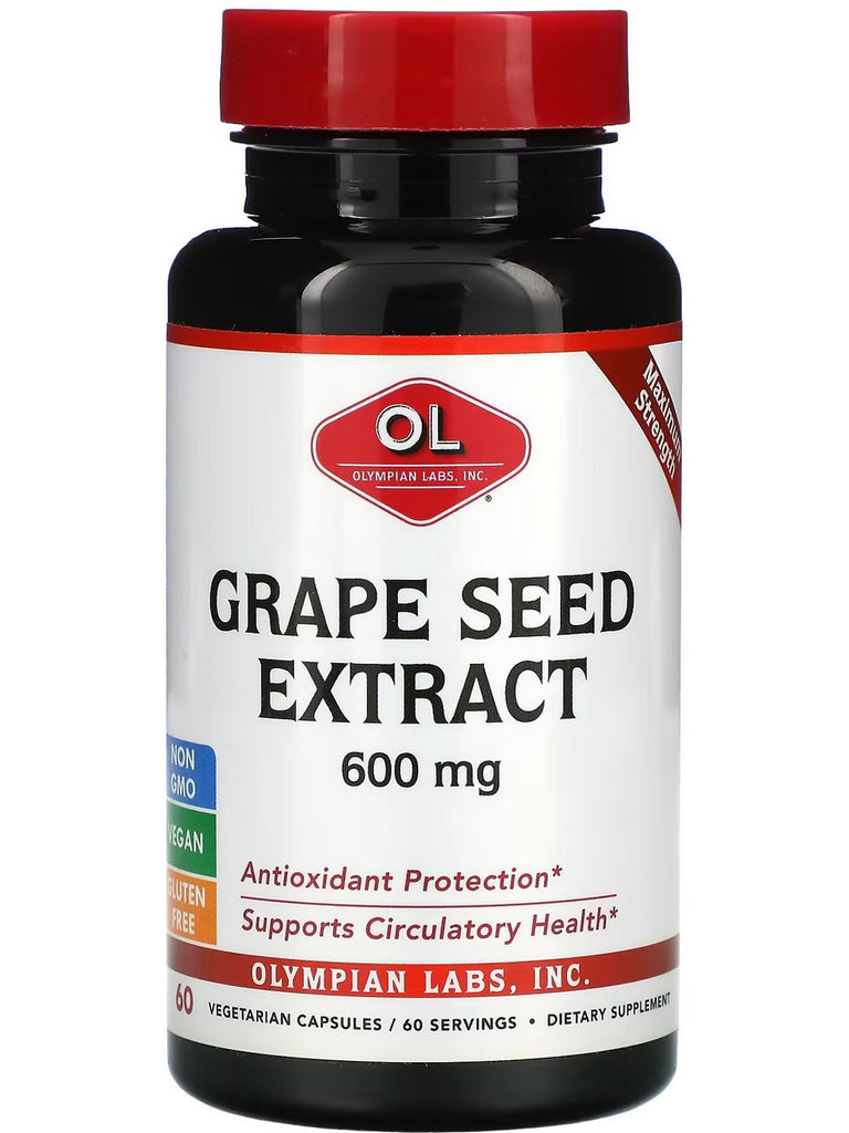 Olympian Labs, Grape Seed Extract, 600 mg, 60 Vegetarian Capsules