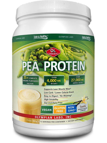 Olympian Labs, Pea Protein, Vanilla, 494 grams