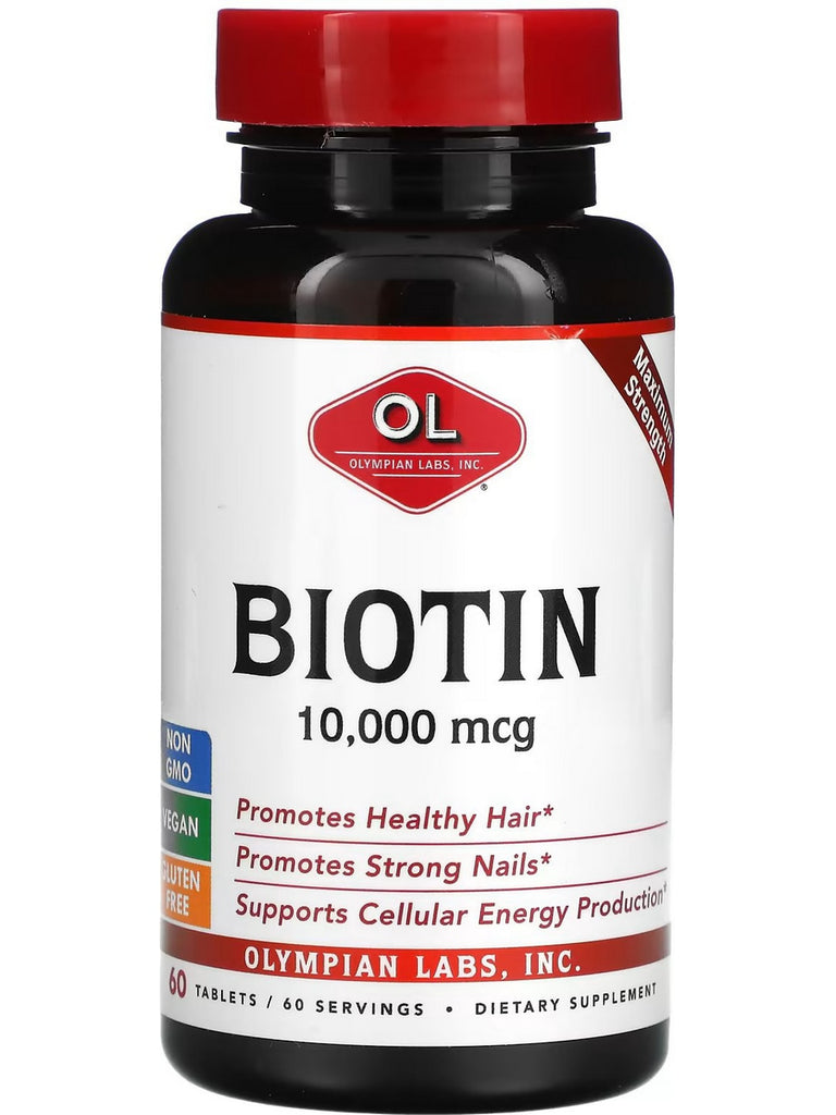 Olympian Labs, Biotin, 10,000 mcg, 60 Tablets
