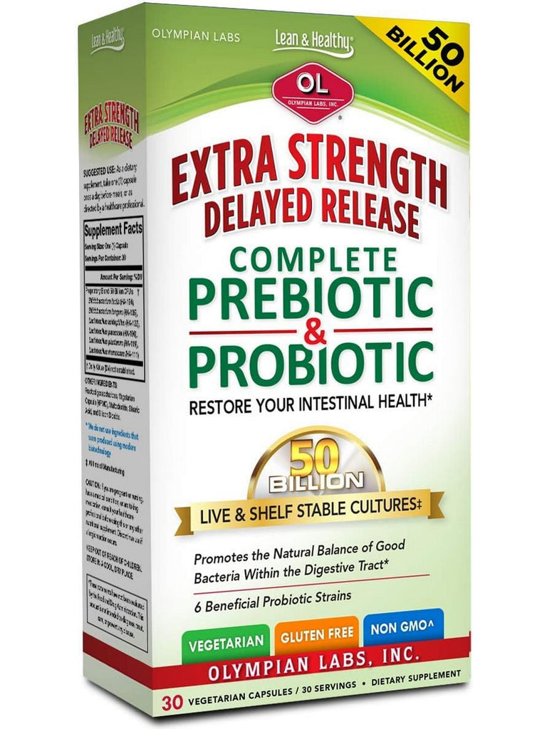 Olympian Labs, Extra Strength Complete Prebiotic & Probiotic, 30 Vegetarian Capsules
