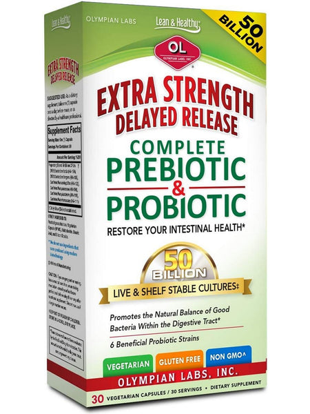 Olympian Labs, Extra Strength Complete Prebiotic & Probiotic, 30 Vegetarian Capsules