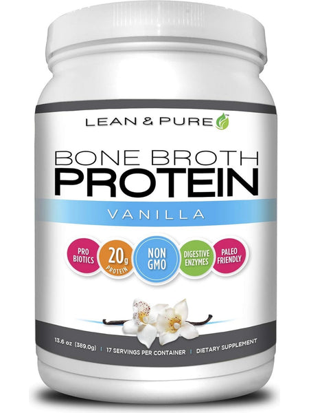 Olympian Labs, Lean and Pure, Bone Broth Protein, Vanilla, 389 grams