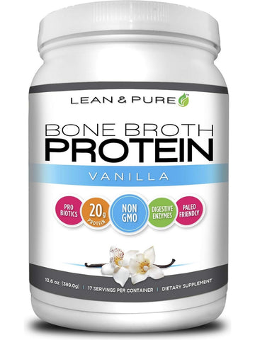 Olympian Labs, Lean and Pure, Bone Broth Protein, Vanilla, 389 grams