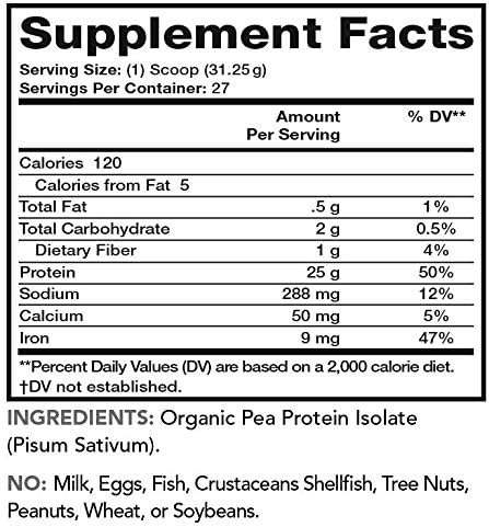 Olympian Labs, Lean and Pure, Pea Protein, Unflavored, 843 grams