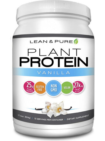 Olympian Labs, Lean and Pure, Plant Protein, Vanilla, 534 grams