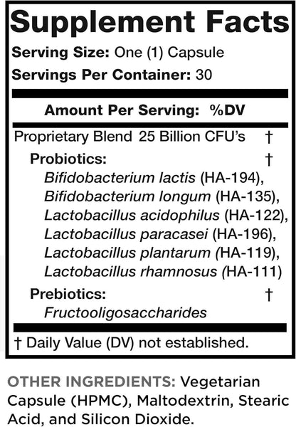 Olympian Labs, Lean and Pure, Prebiotic & Probiotic, 25 Billion, 30 Vegetarian Capsules