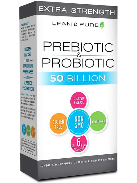 Olympian Labs, Lean and Pure, Prebiotic & Probiotic, Extra Strength, 30 Vegetarian Capsules